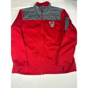 NC State Wolfpack Colosseum Mens Large Full Zip Jacket Red Gray Embroidered